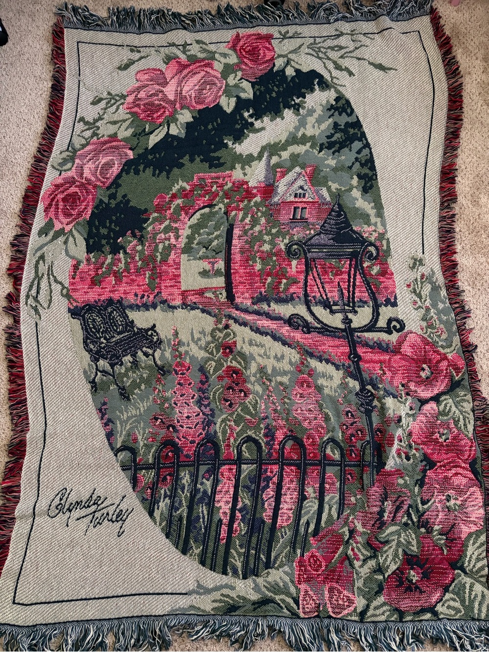 1994 The Glynda Turley Collection Tapestry Blanket
